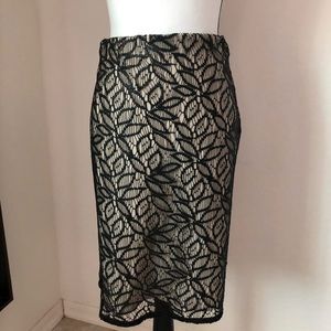 Ann Taylor Faux leather-lace Skirt